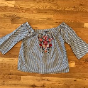 Off the Shoulder Embroidered Top
